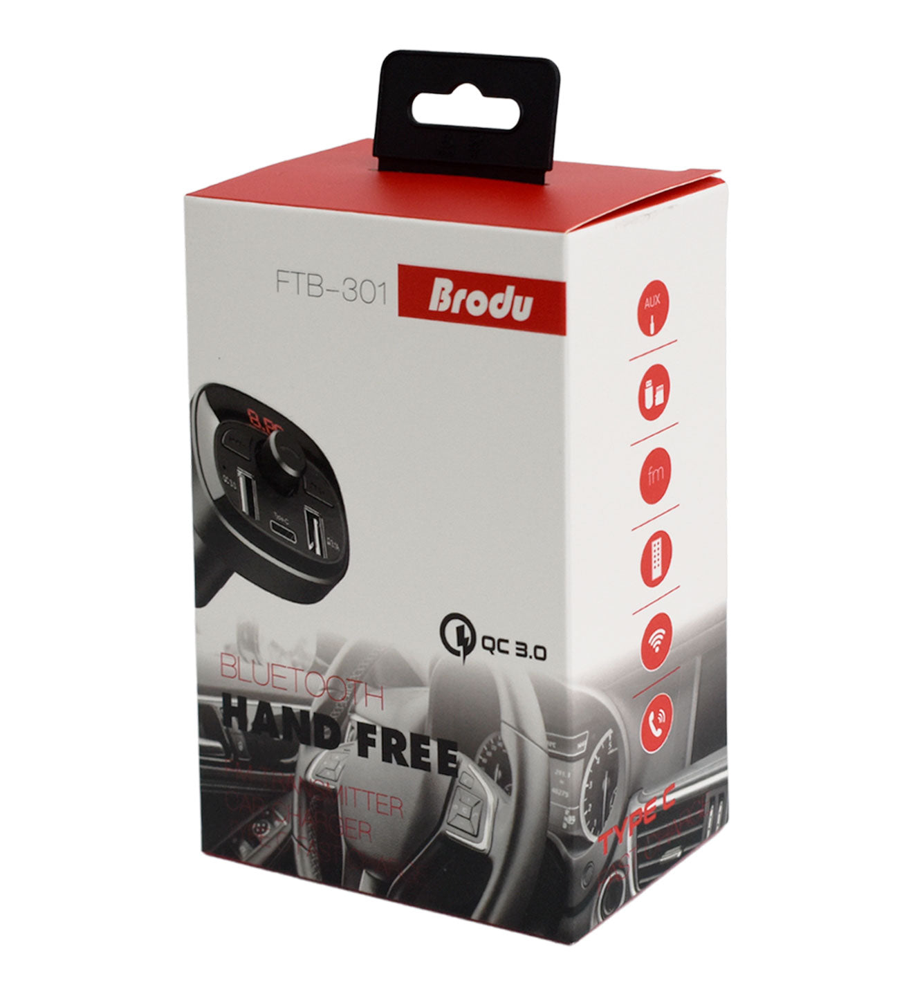 Transmisor Bluetooth / FM Brodu para Automóvil Entrada Tipo C FTB301