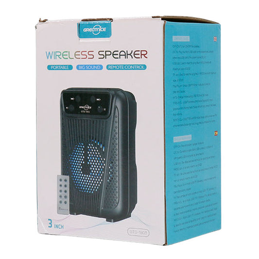 Bocina Bluetooth 3″ Greatnice Luz LED GTS-1803