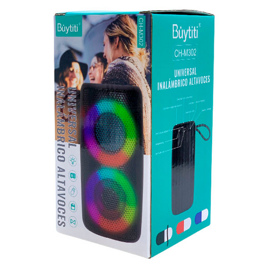 Bocina Bluetooth con Luz LED Material Antiderrapante BUYTITI CH-M302
