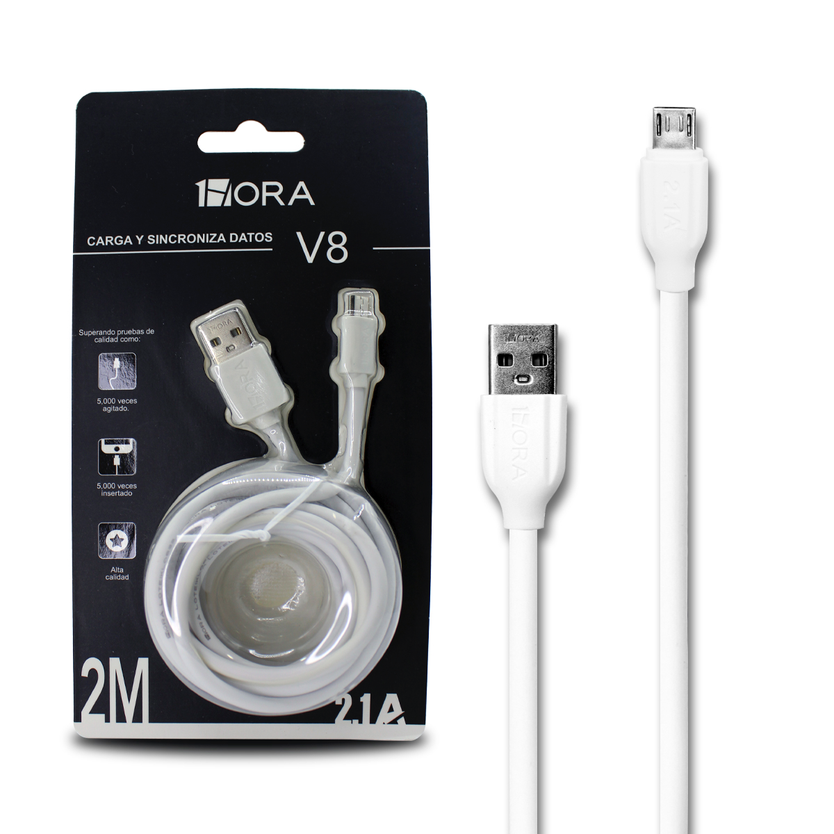 Cable v8 2mtrs 1HORA CAB178
