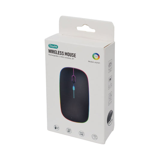 Mouse óptico inalámbrico Buytiti recargable con luz LED RGB 2.4 Ghz RF-2835