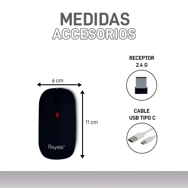 Mouse Inalambrico Tipo C Buytiti DNSD 9219