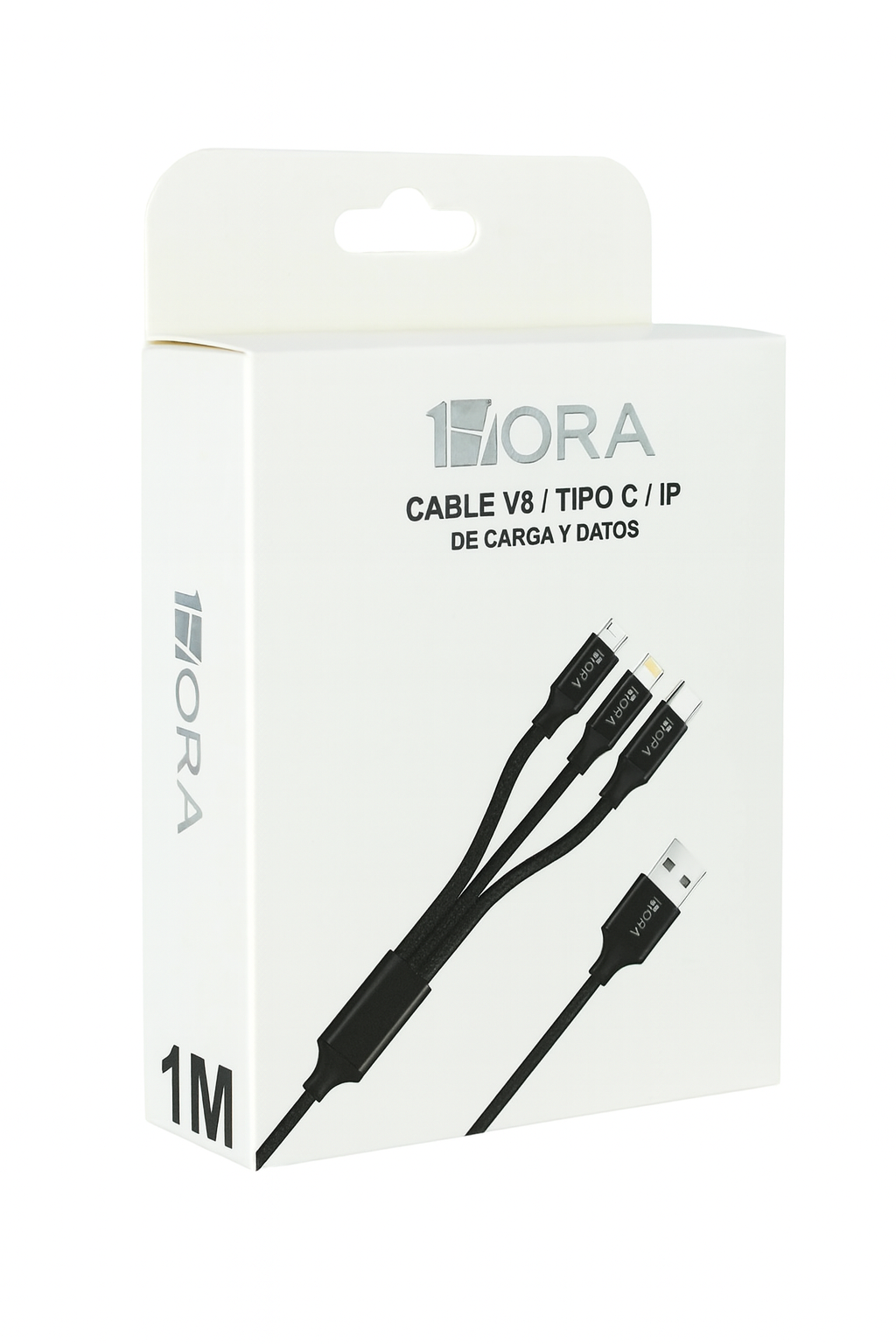 Cable 3 en 1 V8 / Tipo C / IP 1HORA CAB259*