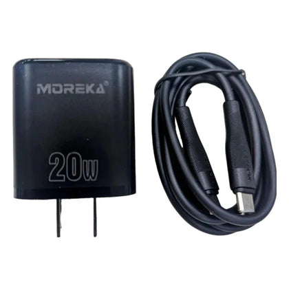 COMBO CARGADOR TIPO C CON CABLE TIPO C A TIPO C MOREKA P209