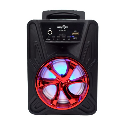 Bocina Bluetooth 4″ LED con asa y micrófono alámbrico GREATNICE GTS-1781
