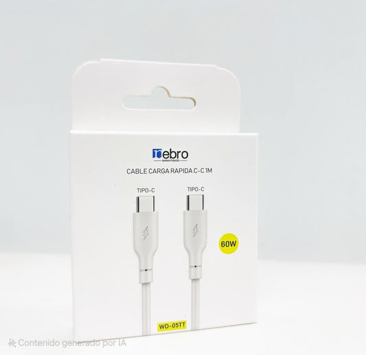 Cable tipo c a tipo c 1mt Nebro WD05TT